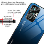 Gradient Tempered Glass Cell Phone Cover TPU Frame Back Case for Xiaomi Redmi Note 10 Pro/Note 10 Pro Max