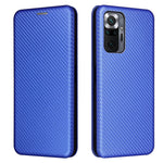 For Xiaomi Redmi Note 10 Pro / Pro Max Auto-absorbed Leather Cover Carbon Fiber Texture with Detachable Ring Kickstand Strap