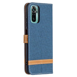For Xiaomi Redmi Note 10 4G / Note 10S / Poco M5s 4G Jeans Cloth Surface Splicing Leather Phone Cover with Wallet