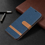 For Xiaomi Redmi Note 10 4G / Note 10S / Poco M5s 4G Jeans Cloth Surface Splicing Leather Phone Cover with Wallet