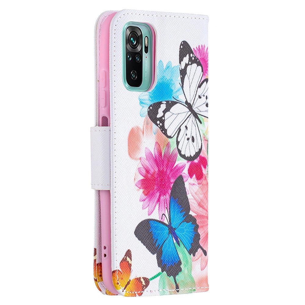 Pattern Printing Magnetic Closure Wallet PU Leather Stand Phone Case Shell for Xiaomi Redmi Note 10 4G / Note 10S / Poco M5s 4G