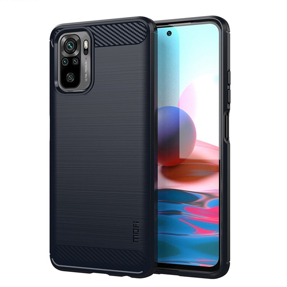 MOFI Carbon Fiber Brushed TPU Cover for Xiaomi Redmi Note 10 4G / Redmi Note 10S / Poco M5s 4G