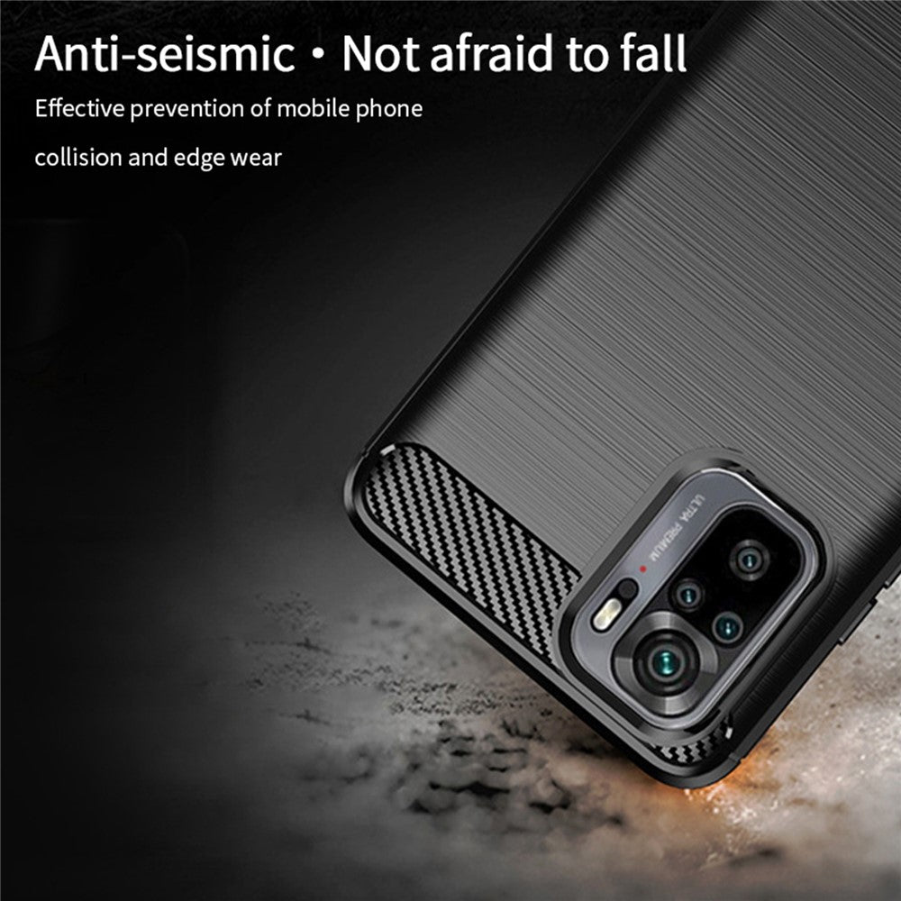 MOFI Carbon Fiber Brushed TPU Cover for Xiaomi Redmi Note 10 4G / Redmi Note 10S / Poco M5s 4G