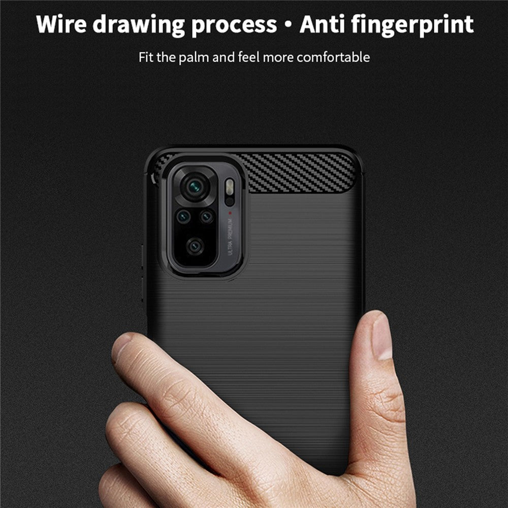 MOFI Carbon Fiber Brushed TPU Cover for Xiaomi Redmi Note 10 4G / Redmi Note 10S / Poco M5s 4G