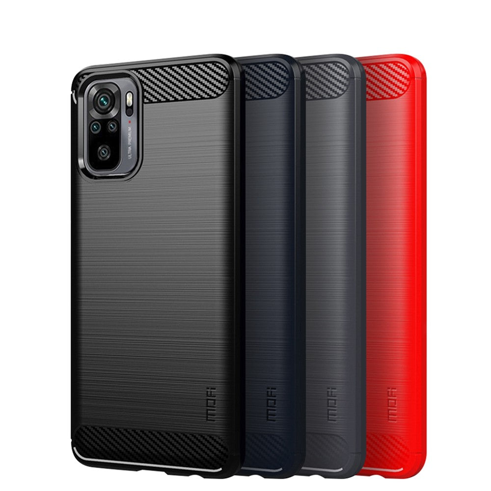 MOFI Carbon Fiber Brushed TPU Cover for Xiaomi Redmi Note 10 4G / Redmi Note 10S / Poco M5s 4G