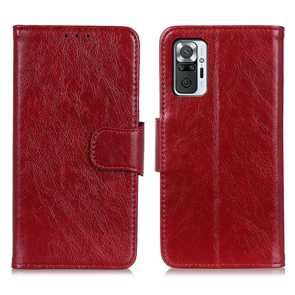 Nappa Texture Leather Wallet Shell Case for Xiaomi Redmi Note 10 Pro Max / Redmi Note 10 Pro