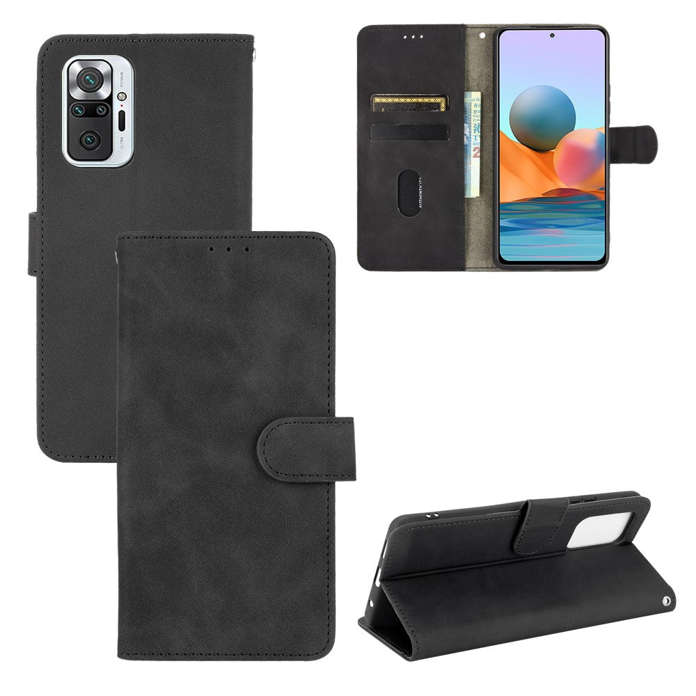 Silky Touch Leather Wallet Case for Xiaomi Redmi Note 10 Pro Max/Redmi Note 10 Pro