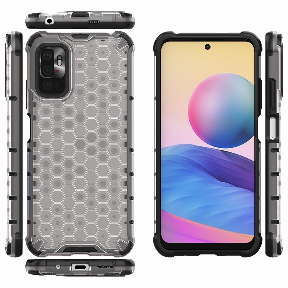 Honeycomb Pattern TPU + PC Phone Case for Xiaomi Redmi Note 10 5G/Poco M3 Pro 5G/4G