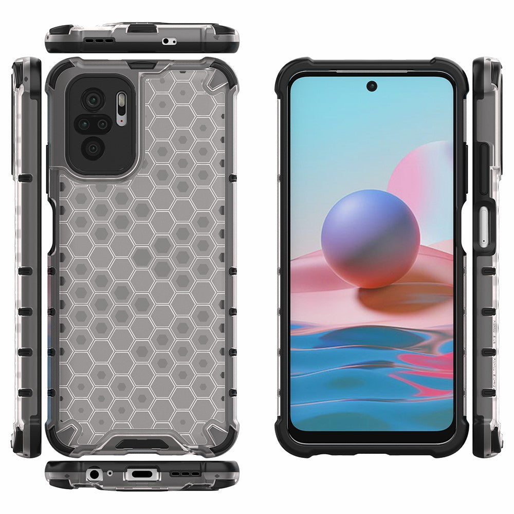 Honeycomb Pattern TPU + PC Hybrid Cover for Xiaomi Poco M5s 4G / Redmi Note 10 4G / Redmi Note 10S 4G