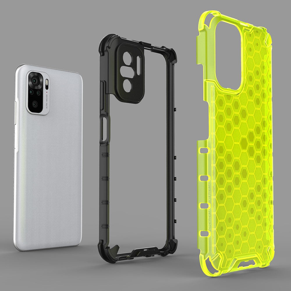 Honeycomb Pattern TPU + PC Hybrid Cover for Xiaomi Poco M5s 4G / Redmi Note 10 4G / Redmi Note 10S 4G