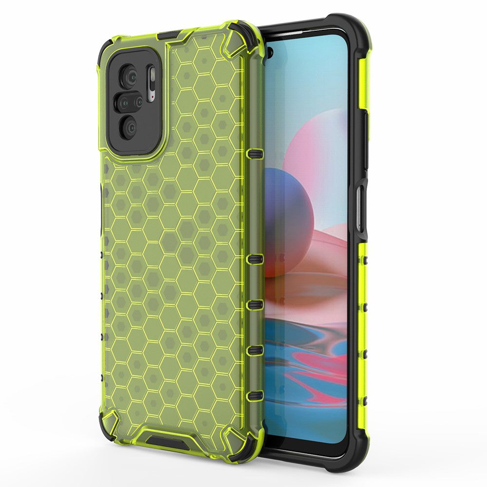 Honeycomb Pattern TPU + PC Hybrid Cover for Xiaomi Poco M5s 4G / Redmi Note 10 4G / Redmi Note 10S 4G