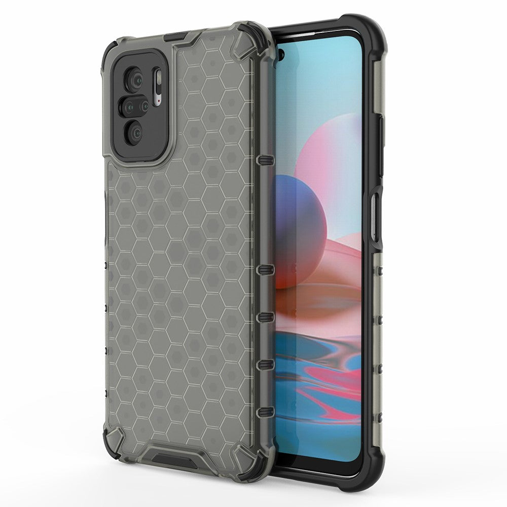 Honeycomb Pattern TPU + PC Hybrid Cover for Xiaomi Poco M5s 4G / Redmi Note 10 4G / Redmi Note 10S 4G