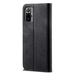 Vintage Style Wallet Stand Jeans Cloth Texture Leather Phone Cover for Xiaomi Redmi Note 10 Pro / Note 10 Pro (India) / Note 10 Pro Max