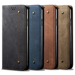 Vintage Style Wallet Stand Jeans Cloth Texture Leather Phone Cover for Xiaomi Redmi Note 10 Pro / Note 10 Pro (India) / Note 10 Pro Max