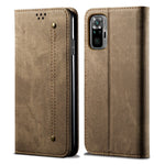 Vintage Style Wallet Stand Jeans Cloth Texture Leather Phone Cover for Xiaomi Redmi Note 10 Pro / Note 10 Pro (India) / Note 10 Pro Max