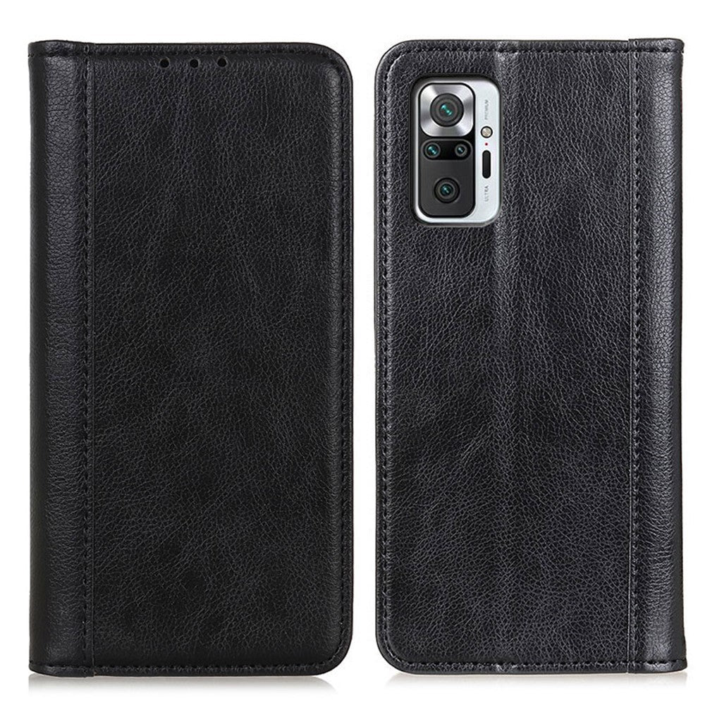 Auto-absorbed Litchi Texture Split Leather Wallet Shell for Xiaomi Redmi Note 10 Pro Max/Redmi Note 10 Pro