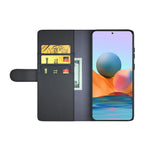 Genuine Leather Stand Wallet Case Shell for Xiaomi Redmi Note 10 Pro 4G (Global)