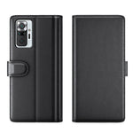 Genuine Leather Stand Wallet Case Shell for Xiaomi Redmi Note 10 Pro 4G (Global)