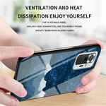 Anti-Scratch Starry Sky Pattern Tempered Glass Hybrid Cell Phone Back Case for Xiaomi Redmi Note 10 Pro
