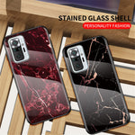 Well-Protected Tempered Glass Marbling Pattern Design Anti-Scratch Cell Phone Cover for Xiaomi Redmi Note 10 Pro