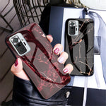 Well-Protected Tempered Glass Marbling Pattern Design Anti-Scratch Cell Phone Cover for Xiaomi Redmi Note 10 Pro