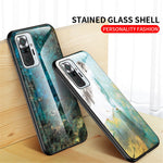 Well-Protected Tempered Glass Marbling Pattern Design Anti-Scratch Cell Phone Cover for Xiaomi Redmi Note 10 Pro