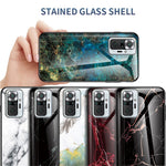 Well-Protected Tempered Glass Marbling Pattern Design Anti-Scratch Cell Phone Cover for Xiaomi Redmi Note 10 Pro
