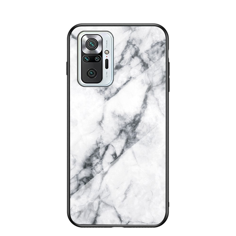 Well-Protected Tempered Glass Marbling Pattern Design Anti-Scratch Cell Phone Cover for Xiaomi Redmi Note 10 Pro