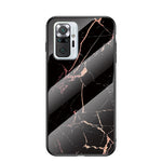 Well-Protected Tempered Glass Marbling Pattern Design Anti-Scratch Cell Phone Cover for Xiaomi Redmi Note 10 Pro