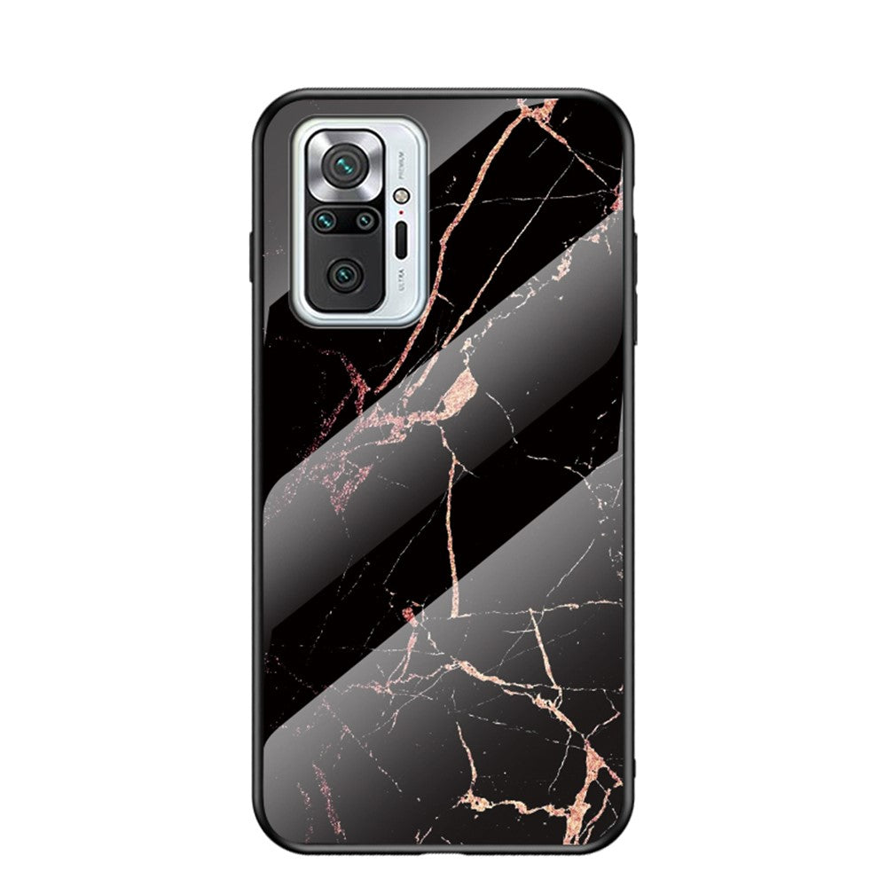 Well-Protected Tempered Glass Marbling Pattern Design Anti-Scratch Cell Phone Cover for Xiaomi Redmi Note 10 Pro