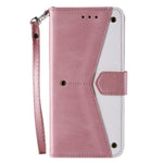 Rivet Decor Skin-Feeling Splicing Leather Wallet Phone Protective Cover for Xiaomi Redmi Note 10 Pro Max