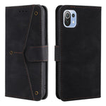 Rivet Decor Skin-Feeling Splicing Leather Wallet Phone Protective Cover for Xiaomi Mi 11 Lite 4G / 5G / 11 Lite 5G NE