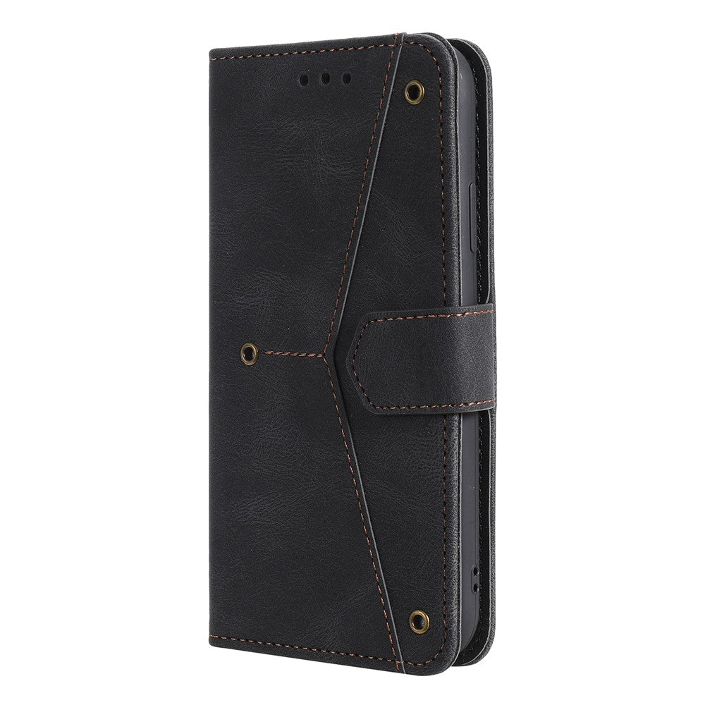 Rivet Decor Skin-Feeling Splicing Leather Wallet Phone Protective Cover for Xiaomi Mi 11 Lite 4G / 5G / 11 Lite 5G NE