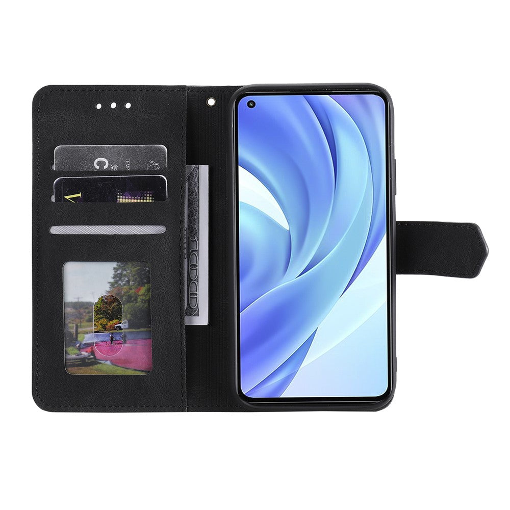 Rivet Decor Skin-Feeling Splicing Leather Wallet Phone Protective Cover for Xiaomi Mi 11 Lite 4G / 5G / 11 Lite 5G NE