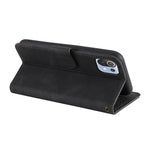 Rivet Decor Skin-Feeling Splicing Leather Wallet Phone Protective Cover for Xiaomi Mi 11 Lite 4G / 5G / 11 Lite 5G NE