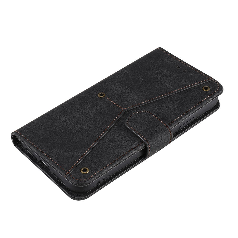 Rivet Decor Skin-Feeling Splicing Leather Wallet Phone Protective Cover for Xiaomi Mi 11 Lite 4G / 5G / 11 Lite 5G NE