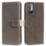 Imprinted Mandala Flower Wallet Leather Case with Strap for Xiaomi Redmi Note 10 5G/Poco M3 Pro 5G/4G