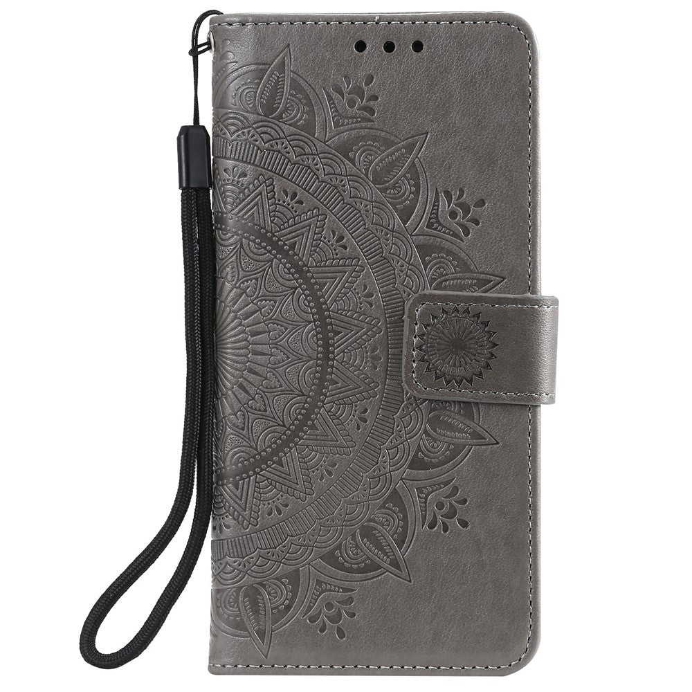 Imprinted Mandala Flower Wallet Leather Case with Strap for Xiaomi Redmi Note 10 5G/Poco M3 Pro 5G/4G