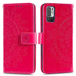 Imprinted Mandala Flower Wallet Leather Case with Strap for Xiaomi Redmi Note 10 5G/Poco M3 Pro 5G/4G