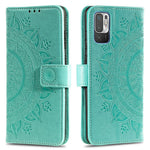 Imprinted Mandala Flower Wallet Leather Case with Strap for Xiaomi Redmi Note 10 5G/Poco M3 Pro 5G/4G