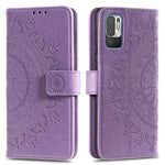 Imprinted Mandala Flower Wallet Leather Case with Strap for Xiaomi Redmi Note 10 5G/Poco M3 Pro 5G/4G