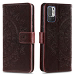 Imprinted Mandala Flower Wallet Leather Case with Strap for Xiaomi Redmi Note 10 5G/Poco M3 Pro 5G/4G