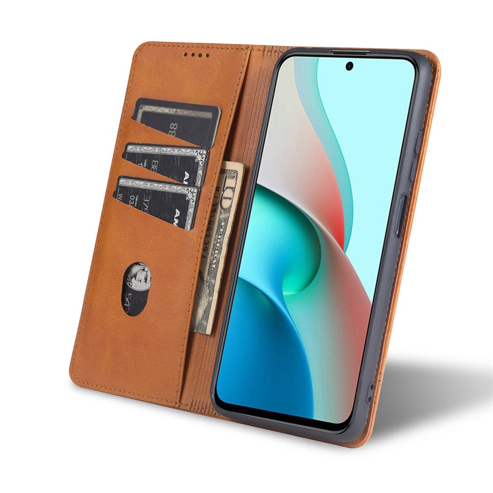 AZNS Stand Wallet Auto-absorbed Magnetic Leather Case for Xiaomi Redmi Note 10 Pro/Note 10 Pro Max