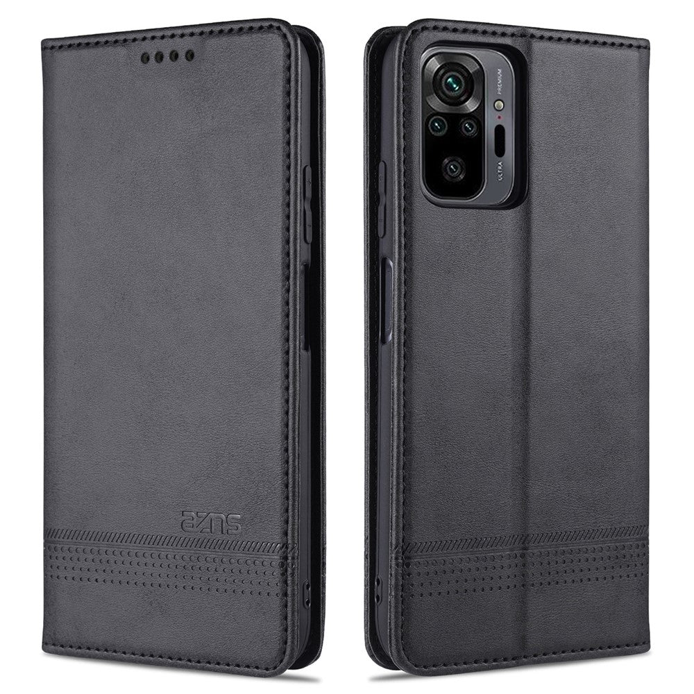 AZNS Stand Wallet Auto-absorbed Magnetic Leather Case for Xiaomi Redmi Note 10 Pro/Note 10 Pro Max