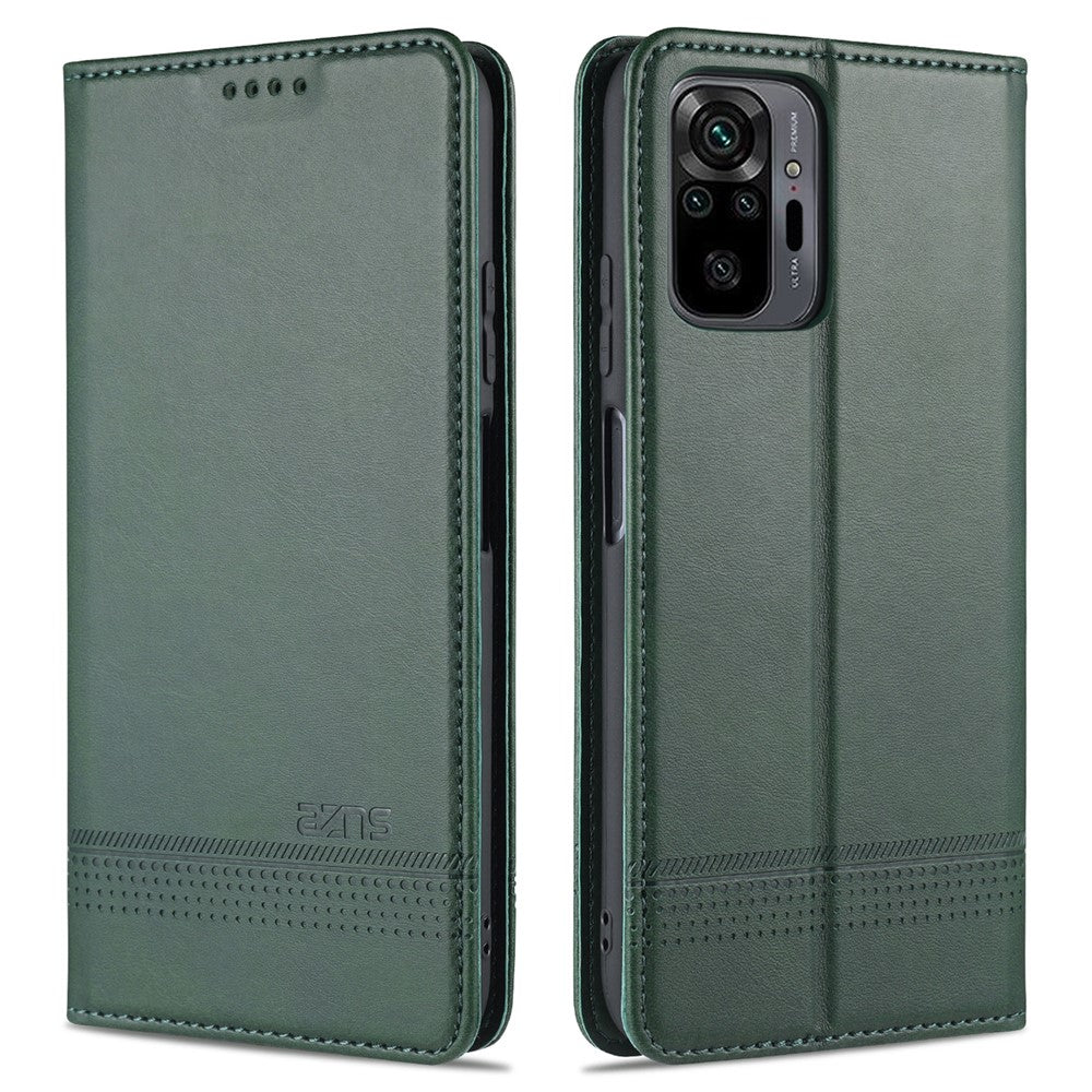 AZNS Stand Wallet Auto-absorbed Magnetic Leather Case for Xiaomi Redmi Note 10 Pro/Note 10 Pro Max