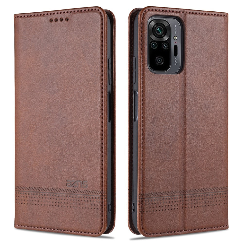 AZNS Stand Wallet Auto-absorbed Magnetic Leather Case for Xiaomi Redmi Note 10 Pro/Note 10 Pro Max