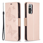 Imprint Butterfly Leather Wallet Case for Xiaomi Redmi Note 10 Pro Max / Redmi Note 10 Pro