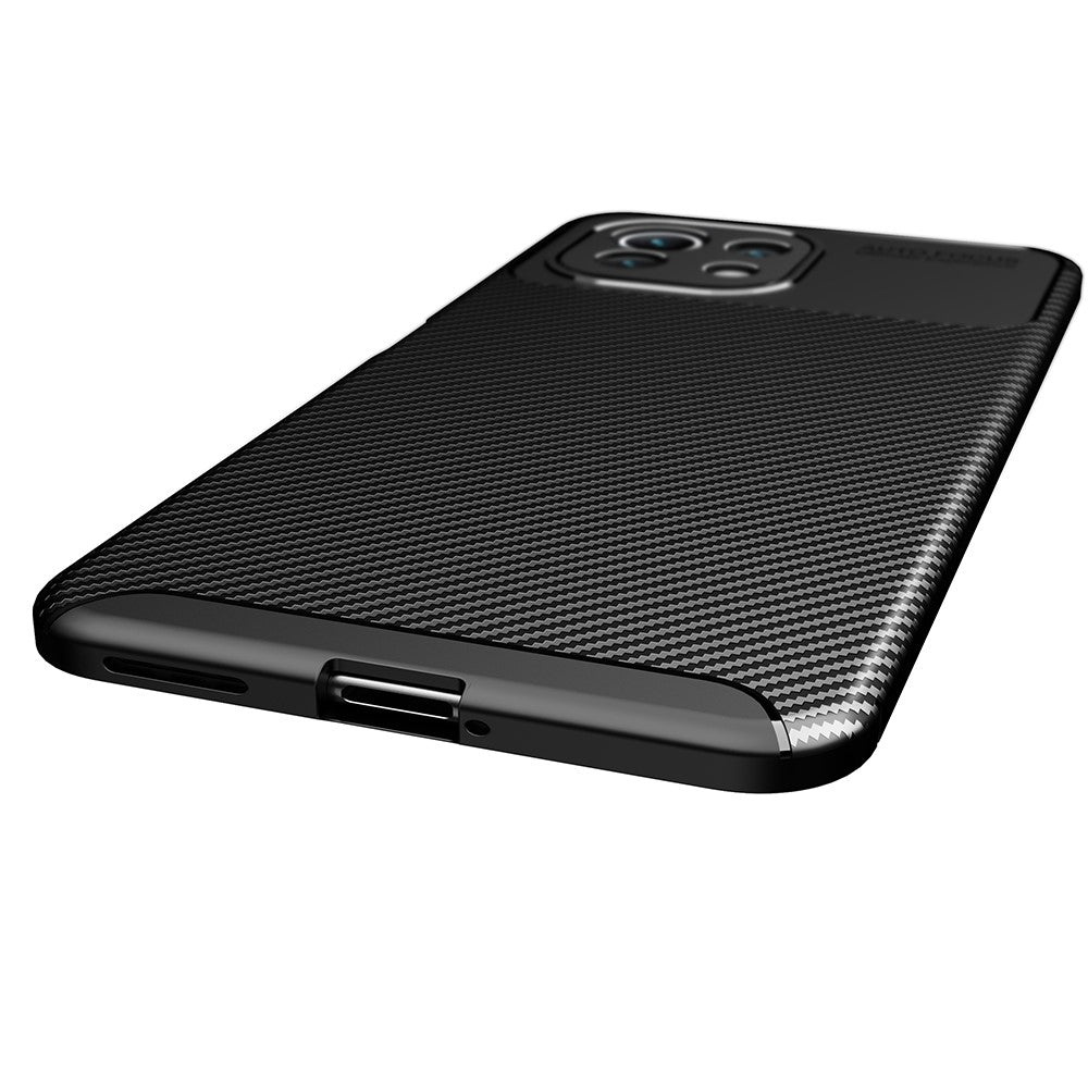 Precise Cut-Out Carbon Fiber Texture Protector TPU Drop-proof Phone Cover for Xiaomi Mi 11 Lite 4G / 5G / 11 Lite 5G NE