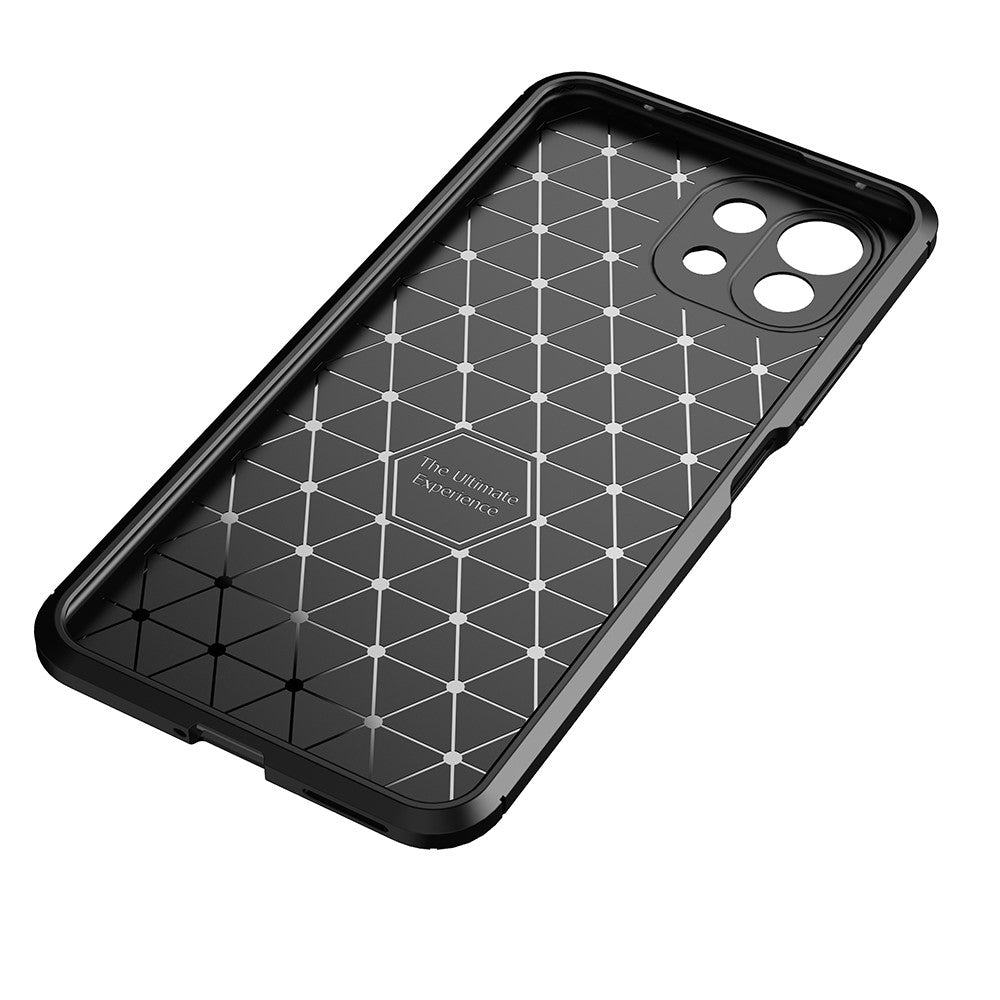 Precise Cut-Out Carbon Fiber Texture Protector TPU Drop-proof Phone Cover for Xiaomi Mi 11 Lite 4G / 5G / 11 Lite 5G NE