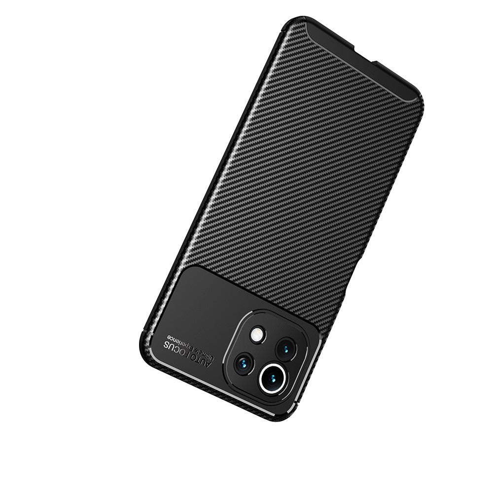 Precise Cut-Out Carbon Fiber Texture Protector TPU Drop-proof Phone Cover for Xiaomi Mi 11 Lite 4G / 5G / 11 Lite 5G NE